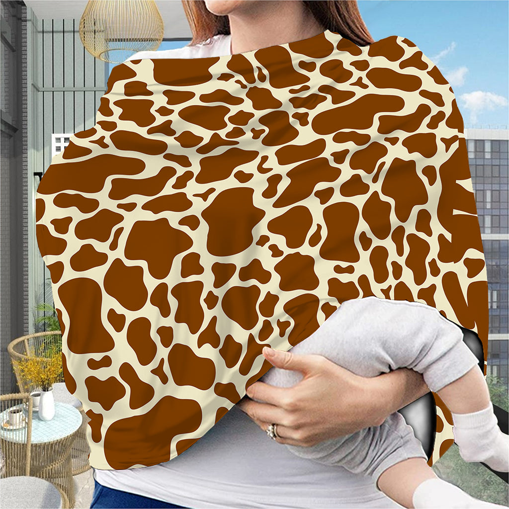 Brown Cow Print Baby Seat Cover