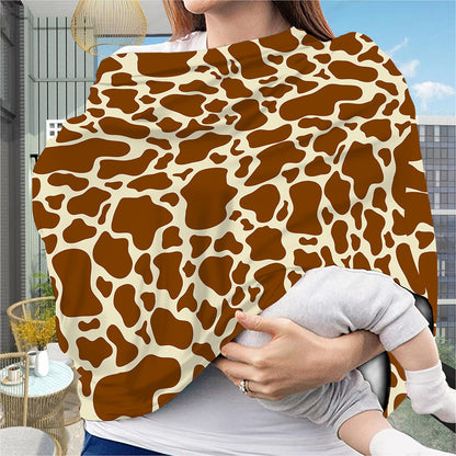 Brown Cow Print Baby Seat Cover