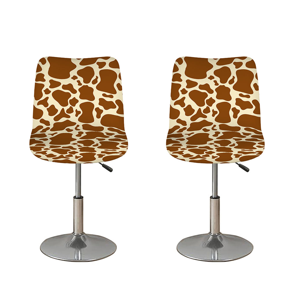 Brown Cow Print Bar Stool Covers