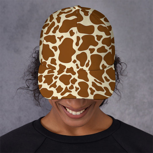 Brown Cow Print Baseball Cap