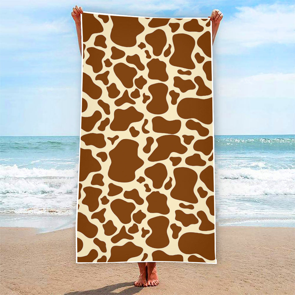 Brown Cow Print Beach Towel