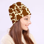 Brown Cow Print Beanie
