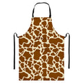 Brown Cow Print Bib Apron With Pocket