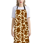 Brown Cow Print Bib Apron With Pocket