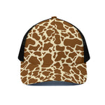 Brown Cow Print Black Mesh Trucker Cap