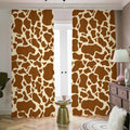 Brown Cow Print Dimout Pencil Pleat Curtains