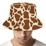 Brown Cow Print Bucket Hat