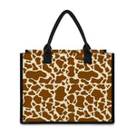 Brown Cow Print Canvas Tote Bag