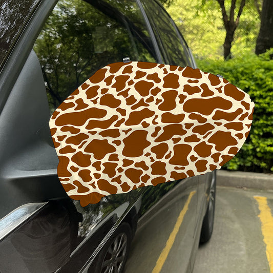 Brown Cow Print Car Side Mirror Covers