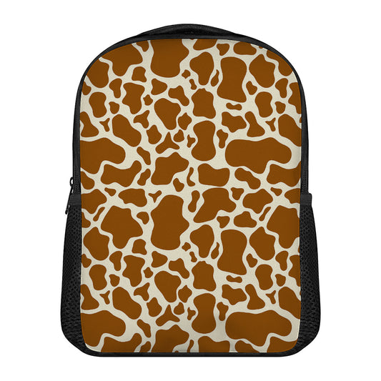 Brown Cow Print Casual Backpack