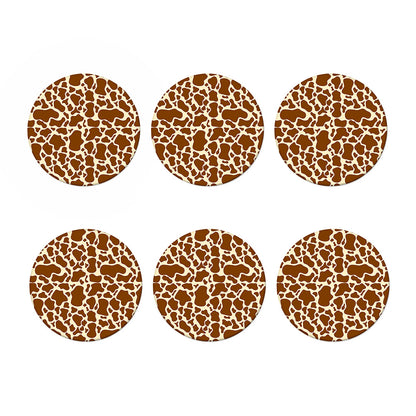 Brown Cow Print Coaster Set