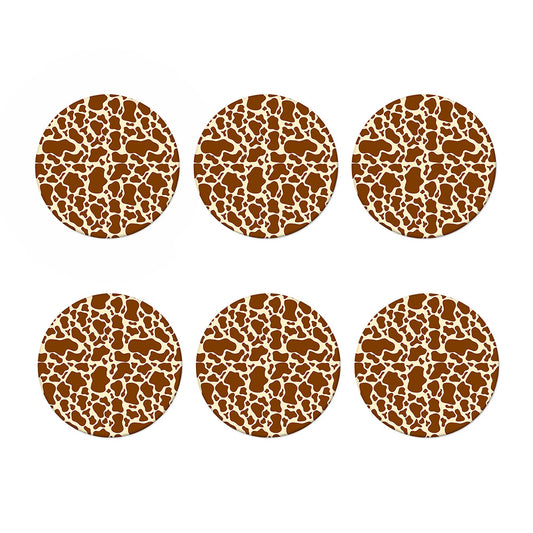 Brown Cow Print Coaster Set
