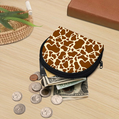 Brown Cow Print Coin Purse
