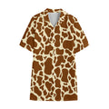 Brown Cow Print Cotton Hawaiian Shirt