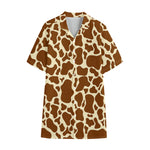 Brown Cow Print Cotton Hawaiian Shirt