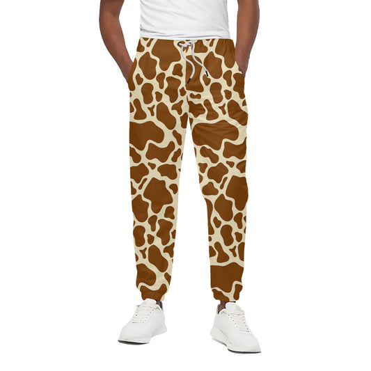 Brown Cow Print Cotton Pants