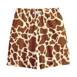 Brown Cow Print Cotton Shorts