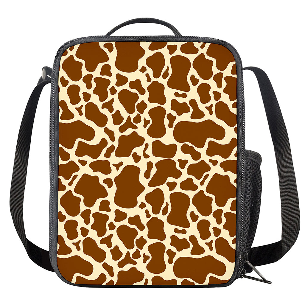 Brown Cow Print Crossbody Lunch Bag