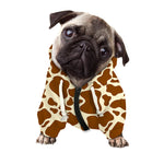 Brown Cow Print Dog Zip Up Hoodie