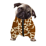 Brown Cow Print Dog Zip Up Jacket