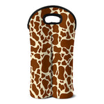 Brown Cow Print Double Neoprene Wine Tote