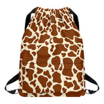 Brown Cow Print Drawstring Backpack