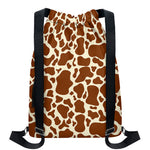 Brown Cow Print Drawstring Backpack