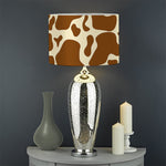 Brown Cow Print Drum Lamp Shade