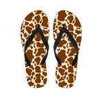 Brown Cow Print Flip Flops