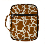 Brown Cow Print Front Pocket Bible Bag