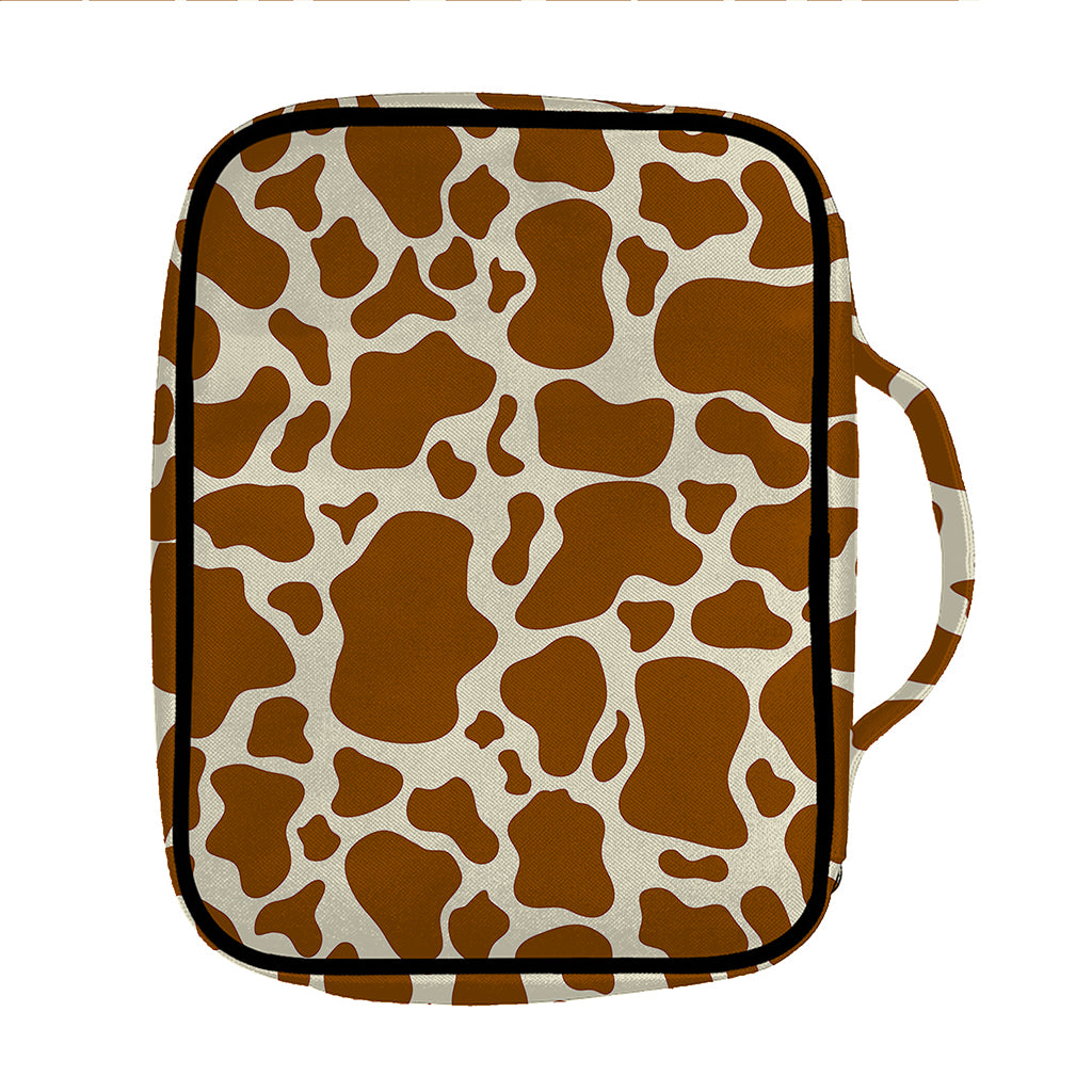 Brown Cow Print Front Pocket Bible Bag