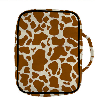 Brown Cow Print Front Pocket Bible Bag