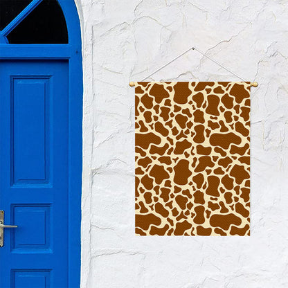 Brown Cow Print Garden Flag