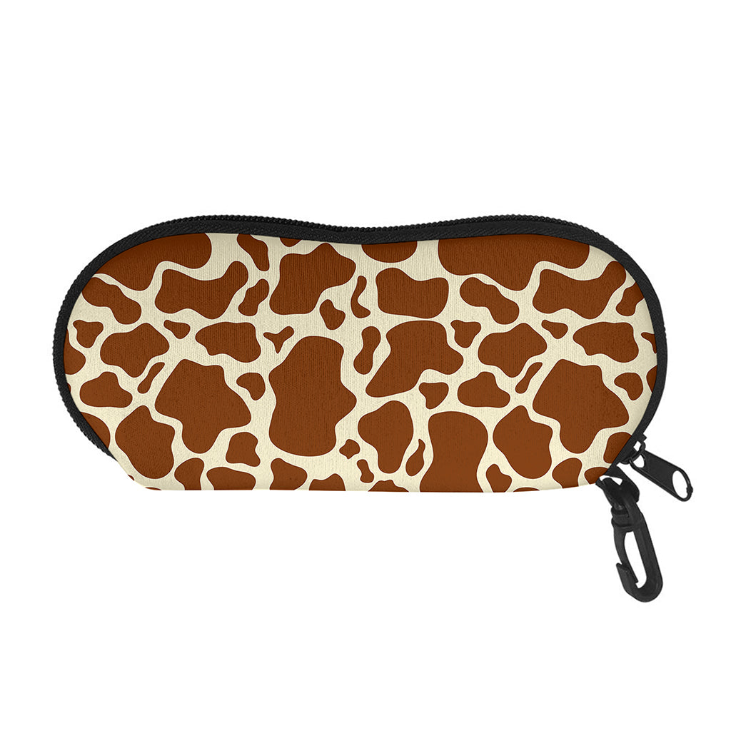 Brown Cow Print Glasses Case