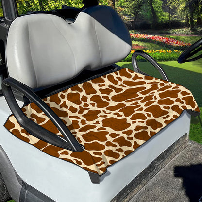 Brown Cow Print Golf Cart Seat Cover