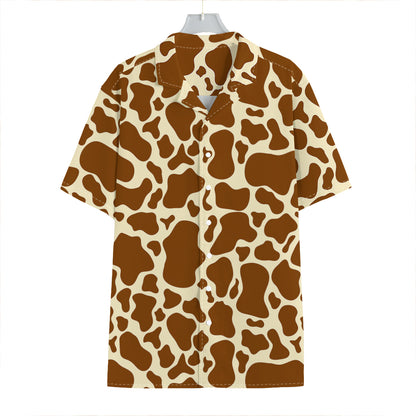 Brown Cow Print Hawaiian Shirt