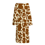 Brown Cow Print Hooded Bathrobe