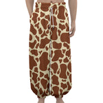 Brown Cow Print Lantern Pants