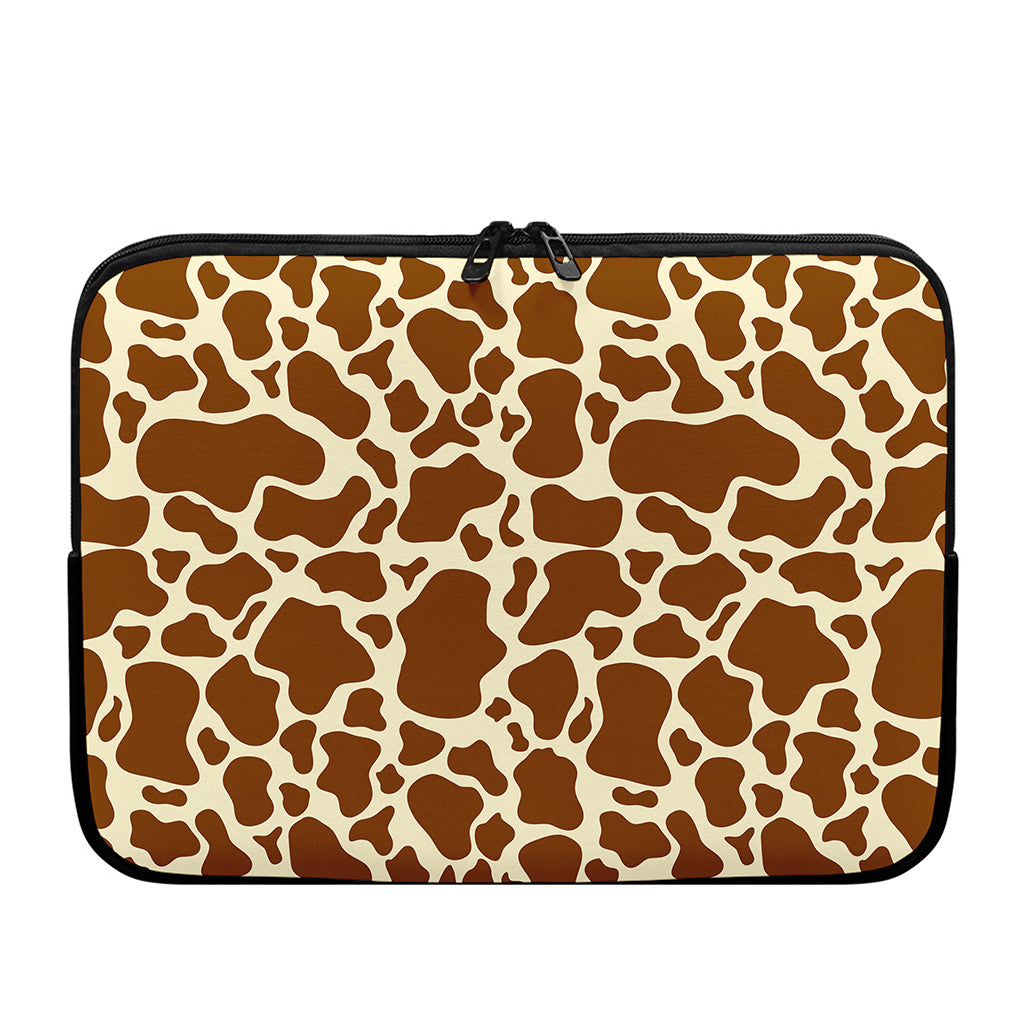 Brown Cow Print Laptop Sleeve