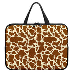 Brown Cow Print Laptop Sleeve With Handle