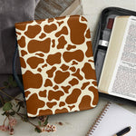 Brown Cow Print Leather Bible Cover