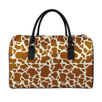 Brown Cow Print Leather Duffle Bag
