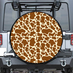 Brown Cow Print Leather Spare Tire Cover