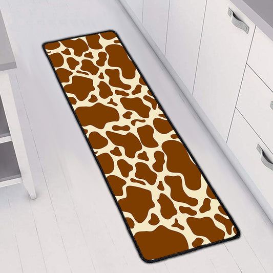 Brown Cow Print Long Kitchen Mat
