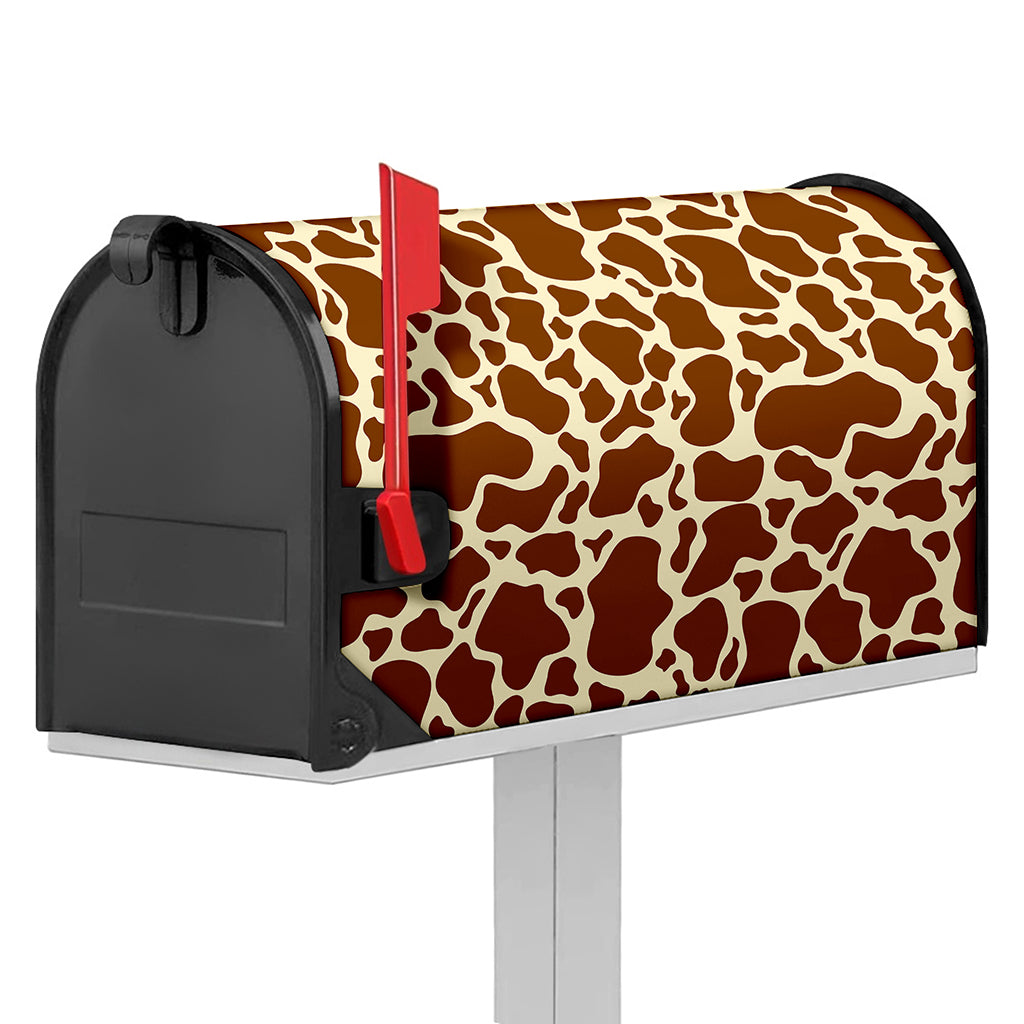 Brown Cow Print Mailbox Cover