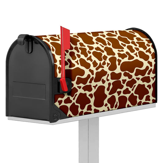 Brown Cow Print Mailbox Cover