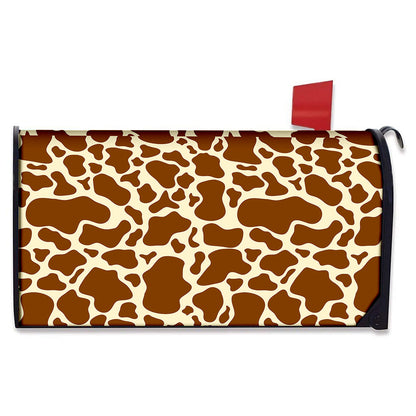Brown Cow Print Mailbox Cover