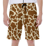 Brown Cow Print Men's Beach Shorts