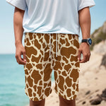 Brown Cow Print Men's Cargo Shorts