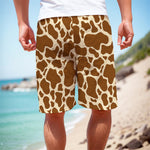 Brown Cow Print Men's Cargo Shorts